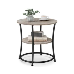 Round Side Table With Steel Frame