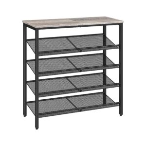 Shoe Organizer With Adjustable Mesh Shelves