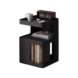 3-Tier Black Metal Side Table