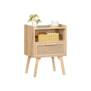 Stylish Rattan Side Table With Storage