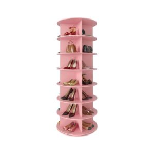 Stylish Pink Revolving Shoe Organizer