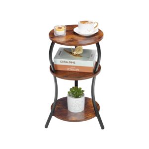 Vintage Round Side Table With Storage